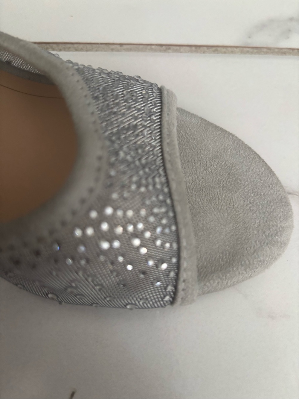Journee Collection Silver Crystal Mesh Open-Toe Heels
